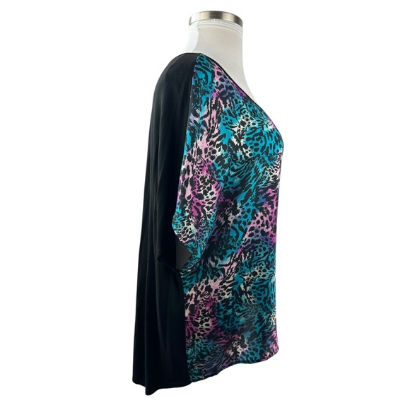 Torrid Animal Print Short Sleeved Top Multi Colored Plus Size 2 18/20 2X HW492 - Picture 13 of 16